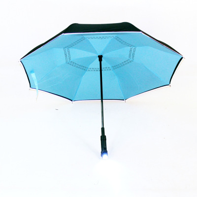 Creative New 180-Degree Rotating LED Light Reflective Car Special Luminous Car Reverse Umbrella Men and Women Dual-Use