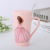 Painted pretty girl mug set with diamond wedding dress gift mug Taobao hot style a substitute hair