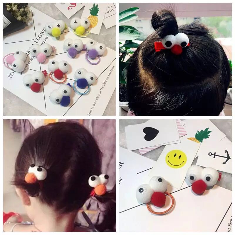 秋硕原创儿童女童个性芝麻街毛绒可爱发夹刘海夹YC