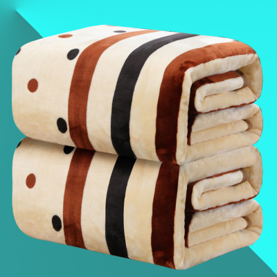 Manufacturers direct cloud sable wool blanket factory wholesale thickened double - sided fabric gift blankets coral flannel blanket