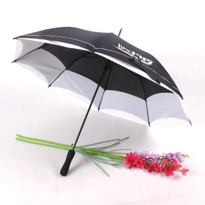 Double-Layer Edge Straight Pole Umbrella Advertising Customization Logo Umbrella Umbrella