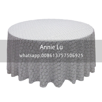 Factory Direct Sales Hot Selling Product Ribbon Plate Flower Sequin Tablecloth Tablecloth Wedding Hotel Tablecloth Chair Cover Decorative Fabric