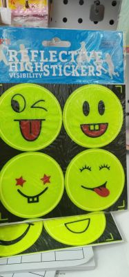 Reflective stickers with smiley faces