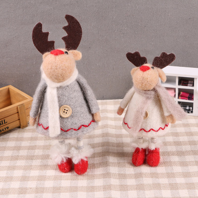 Poke Handmade Wool Felt Decoration Creative Photography Props Crafts Human-Shaped Deer Decoration Factory Customization
