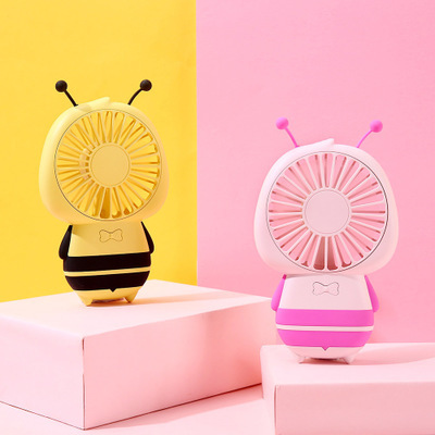 Mini Bumblebee Fan Led Mini Fan USB Rechargeable Small Fan Cartoon Handheld Small Electric Fan