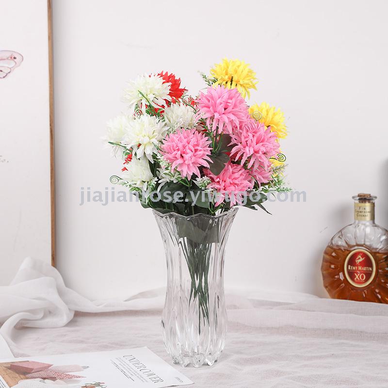 仿真花7头细尖小菊花束绢花假花仿真花家居摆设摄影道具