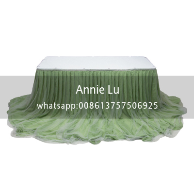 New Two-Tone Organza Table Skirt Wedding Hotel Annual Meeting Table Table Skirt