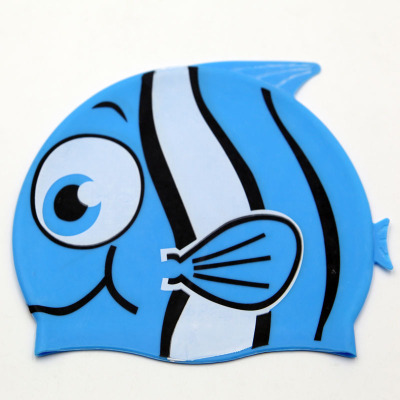 Manufacturers of new cartoon children swimming cap, waterproof boys and girls universal fish shape swimming cap wholesale
