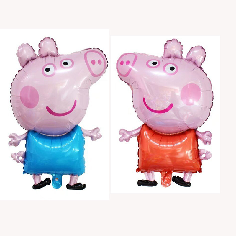  佩奇铝膜气球 宝宝party布置大号粉猪头铝箔气球