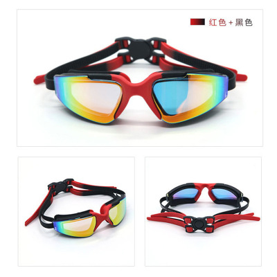 2019 the latest dazzle color hot style electroplating anti - fog swimming goggles adult swimming goggles manufacturers direct sale