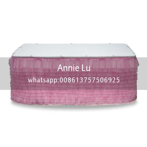 时尚折皱纱纱款蛋糕桌裙 婚庆装饰桌布桌裙 餐厅宴会桌罩椅套