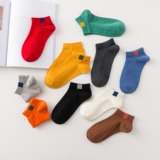 2025春夏新款 日系中性 棉袜糖果色船袜 透气吸汗