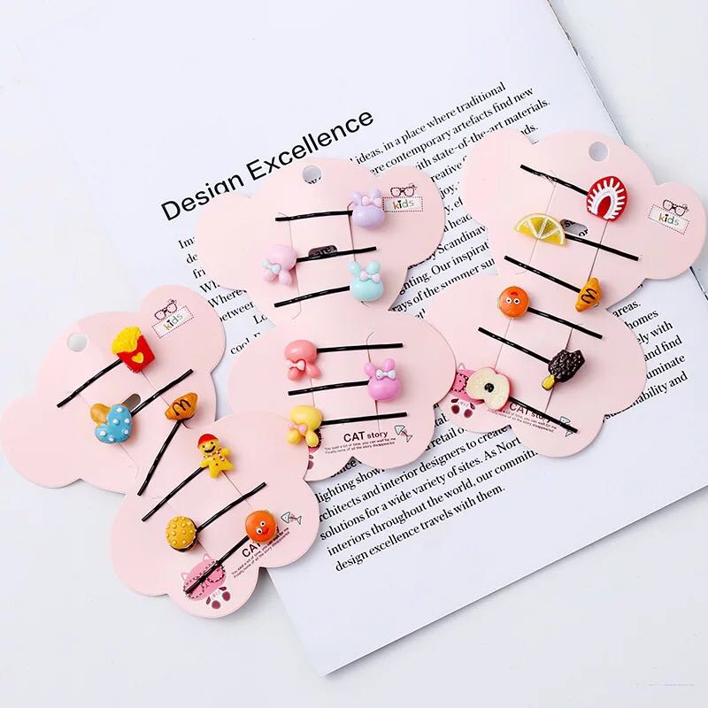 秋硕可爱萌萌哒儿童发夹韩版公主淑女可爱边夹套装女童潮发饰头饰