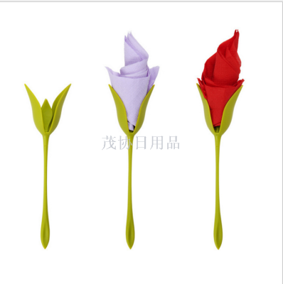 Napkin Holder Rose Napkin Holder Roll Flower Napkin Holder Swing Plate Home Dinner Valentine's Day