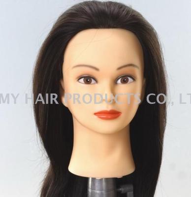 Real hair training head wig practice headman hair model chemical fiber doll head