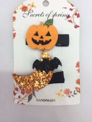 Child Girl Headdress Halloween Demon Pumpkin Kitten Barrettes Press Clip