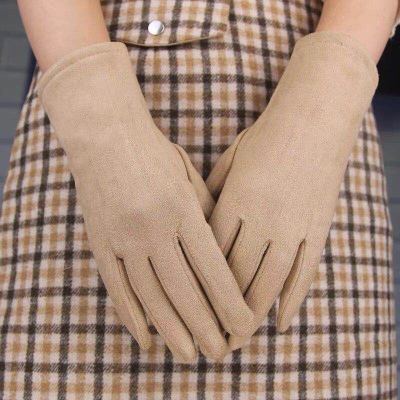 Manufacturers direct suede plus velvet warm touch screen light gloves  simple generous ladies new autumn and winter