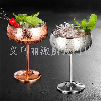 304 stainless steel cocktail glass metallic champagne glass