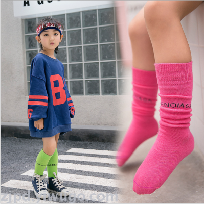 Color Korean version of the girl high stockings forchildren in the stockings baby heap heap socks half socks pure cotton