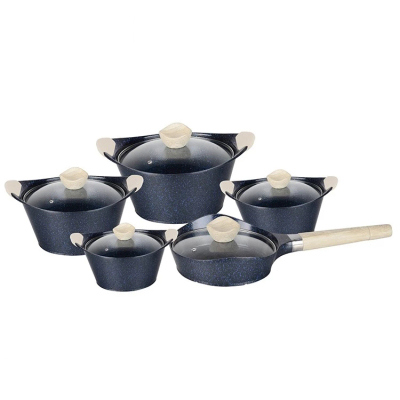 MGC cast aluminum marble coated nonstick pot soup pot frying pan sauce pot