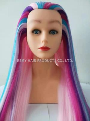 High temperature silk drill head with shoulder color practice head real hair model ttraining head dummy