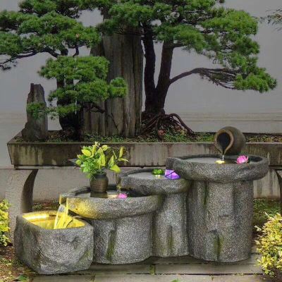 Resin Chinese style imitation stone garden style decoration living room dining room tea room club flowing water furnishing pieces