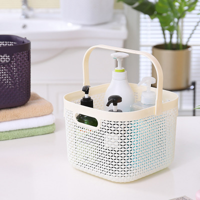 Household hollow-out receive basket plastic receive buy basket bathroom hand basket