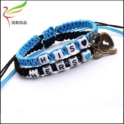 English letters woven bracelet adjustable bracelet