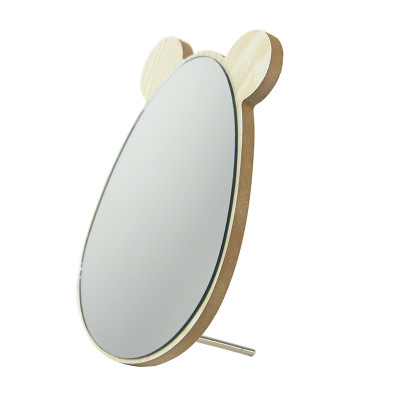 New style gift advertising wooden desktop makeup mirror custom student vanity mirror retro mirror custom