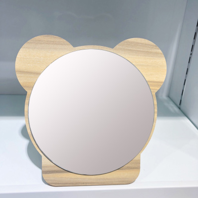 Manufacturer direct selling cosmetic mirror wooden desktop mirror square desktop