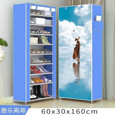 Non-woven wardrobe shoe cabinet 10 layers 9 grid roll screen non-woven shoe cabinet 3D pattern TV gifts