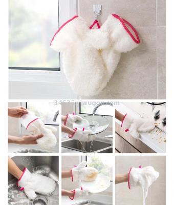 Bamboo fiber waterproof dishwashing gloves do not stick to oil dishwashing gloves kitchen cleaning gloves