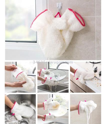 bamboo fiber waterproof dishwashing gloves oil-free dishwashing gloves kitchen cleaning gloves