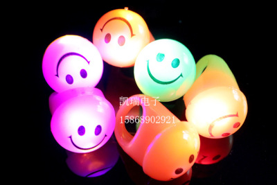 0013 Soft Rubber LED Flash Ring Light Flash Smiley Face Soft Rubber Ring Bar Diba Atmosphere Small Gift