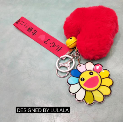 Korean version of flower mirror cosmetic bag pendant jewelry fashion trend female bag pendant key chain gifts gifts