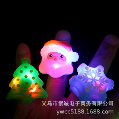New Christmas soft glue LED flashing ring lights Santa Claus Christmas tree snowflake flashing ring lights