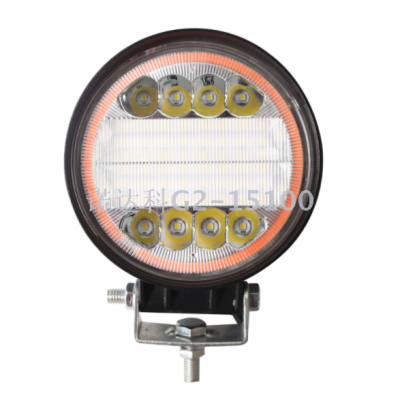 Circular 72W automobile working light with red aperture automobile off-road vehicle jeep modified headlight
