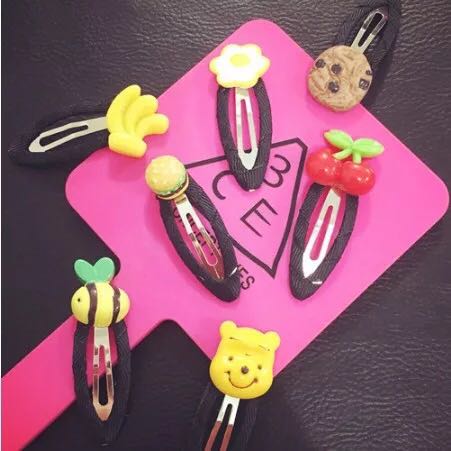 秋硕可爱软妹发饰原创手工樱桃蝴蝶结水果发夹卡通儿童BB夹饰YC