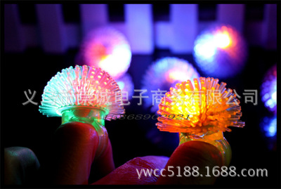 0273 New Plush Soft Rubber Luminous Ring Fur Ball Flash Ring Valentine's Day Small Gift