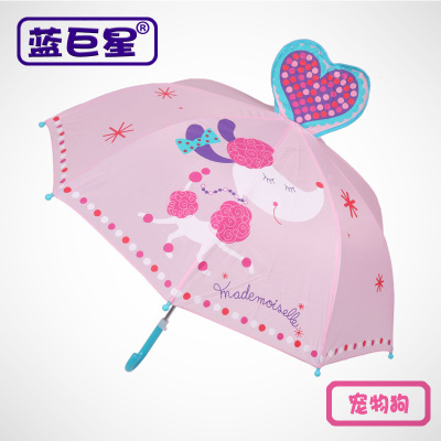 Children's Umbrella Tai Baby Child Kindergarten Student Cartoon Shape Boys and Girls Princess Ultra-Light Ear Umbrella