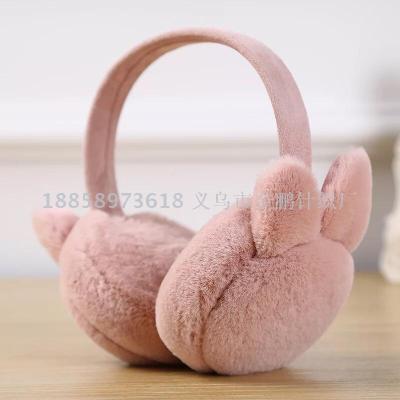 Imitation rabbit fur deerskin velveteen lovely quality foldable rabbit ears winter warm earmuff ear warmers