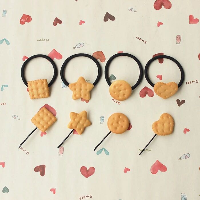 秋硕原宿头饰软妹发饰可爱饼干吃货头饰萌物发夹边夹头绳满包邮