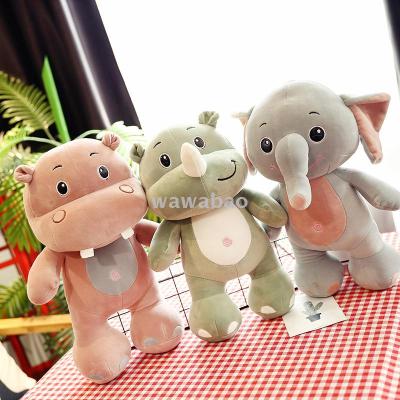 Elephant plush toy hippopotamus doll calf doll large hippo plush pillow toy