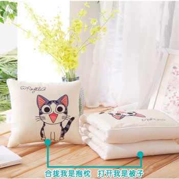 Car Cotton Linen Airable Cover for Home and Car Multifunctional Cute Fresh Couch Pillow Airable Cover