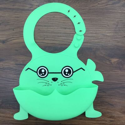 Food grade silicone bib with cartoon bib