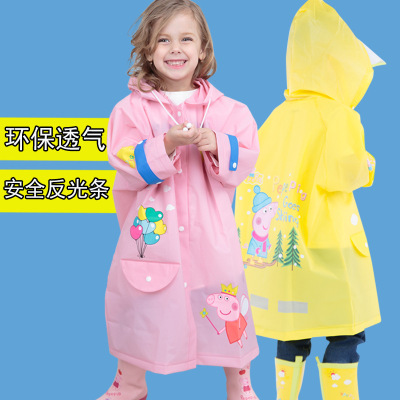 Children's Raincoat Boys and Girls Poncho without Schoolbag Raincoat Pupil Raincoat New Pepepig Basin Pig