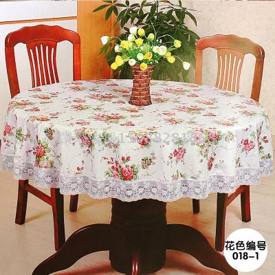 PVC lace printed tablecloth with cotton printed tablecloth and tablecloth.