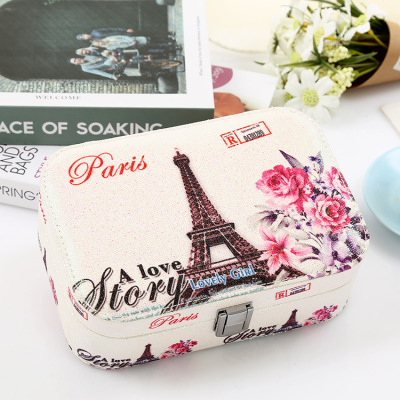 European-Style Portable High-End Jewelry Box PU Leather Jewelry Jewelry Storage Box Customization