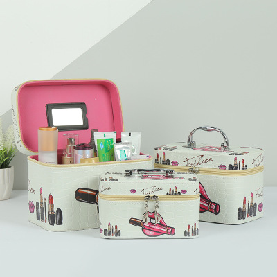 Professional Stone Pattern Cosmetic Case Multifunctional Portable Cosmetic Case All Kinds of Portable Large-Capacity Cosmetics Storage Box