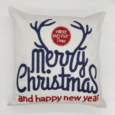 Europe and the United States Christmas embroidery pillow cover full cotton thread embroidered sofa cushion cover pillow 